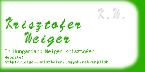 krisztofer weiger business card